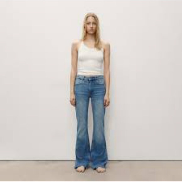 MNG by Mango raw hem flare jeans - Picture 1 of 9